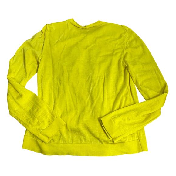 Escada Chartreuse Button Front Knit Cardigan Size L Made in Italy - Picture 3 of 13